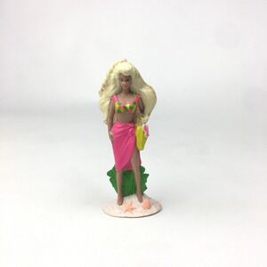 Barbie Beach Blonde Cake Topper Swim Suit McDonalds Rubber Toy Mattel Vtg 1991